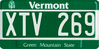 VT license plate XTV269