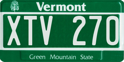 VT license plate XTV270
