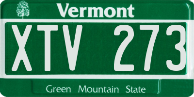 VT license plate XTV273