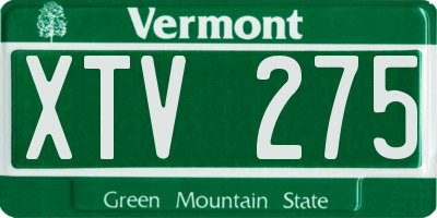 VT license plate XTV275