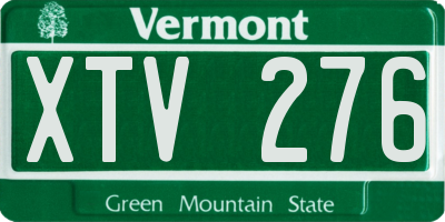 VT license plate XTV276