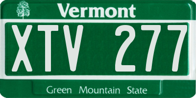VT license plate XTV277