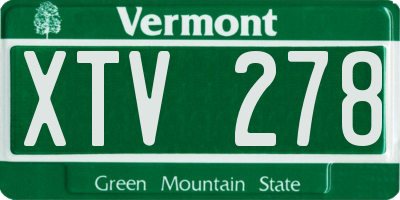 VT license plate XTV278