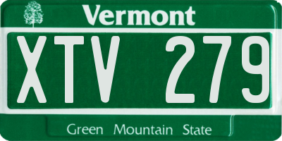 VT license plate XTV279