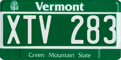 VT license plate XTV283