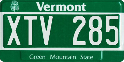 VT license plate XTV285