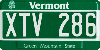 VT license plate XTV286