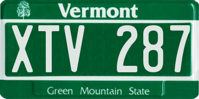 VT license plate XTV287