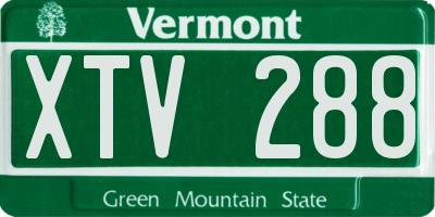 VT license plate XTV288