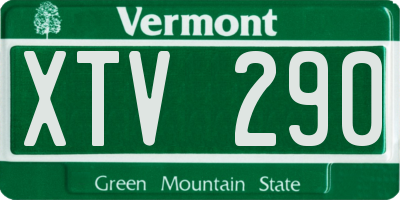 VT license plate XTV290