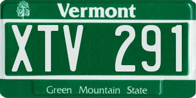 VT license plate XTV291