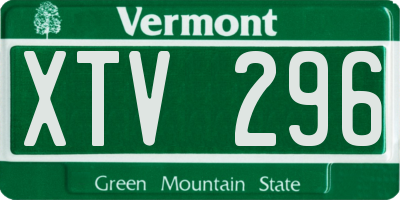 VT license plate XTV296
