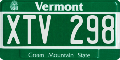 VT license plate XTV298