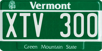 VT license plate XTV300