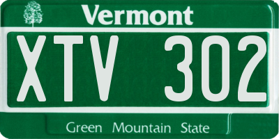 VT license plate XTV302