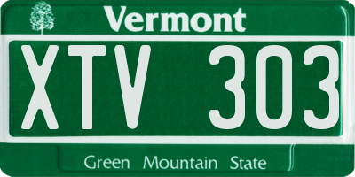 VT license plate XTV303
