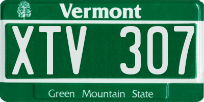 VT license plate XTV307