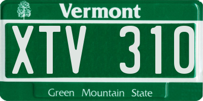VT license plate XTV310