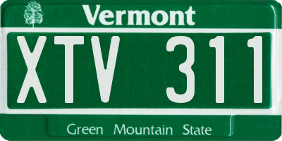VT license plate XTV311