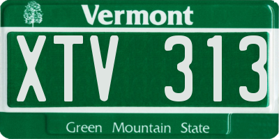 VT license plate XTV313