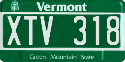 VT license plate XTV318
