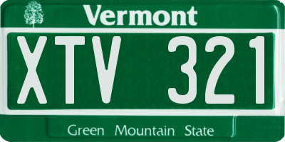 VT license plate XTV321