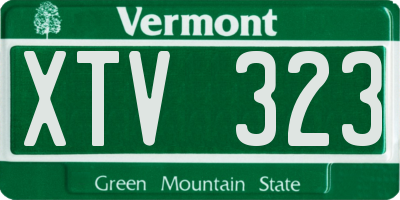 VT license plate XTV323