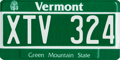 VT license plate XTV324