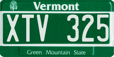 VT license plate XTV325