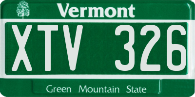 VT license plate XTV326