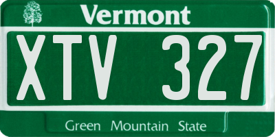 VT license plate XTV327