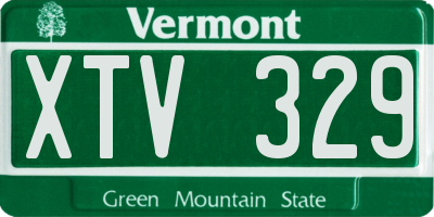 VT license plate XTV329