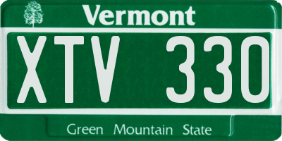 VT license plate XTV330