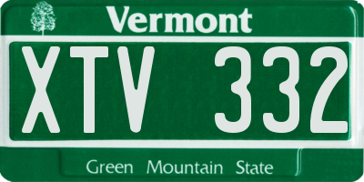 VT license plate XTV332