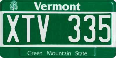 VT license plate XTV335
