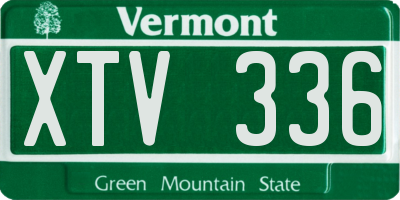 VT license plate XTV336