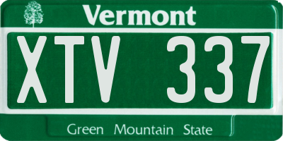 VT license plate XTV337