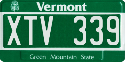 VT license plate XTV339