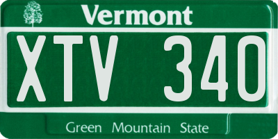VT license plate XTV340
