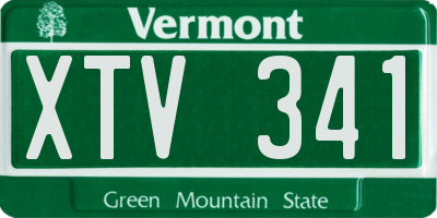 VT license plate XTV341