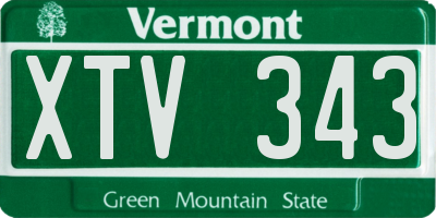 VT license plate XTV343