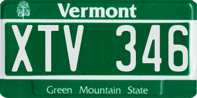 VT license plate XTV346