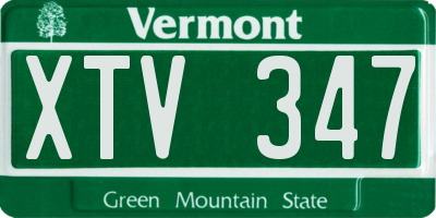 VT license plate XTV347