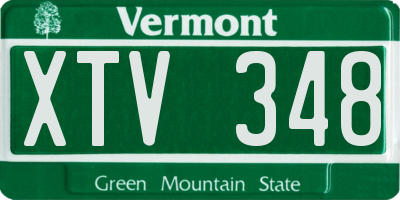 VT license plate XTV348