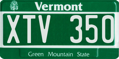VT license plate XTV350