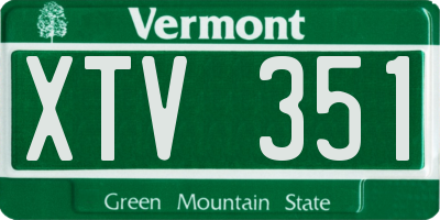 VT license plate XTV351