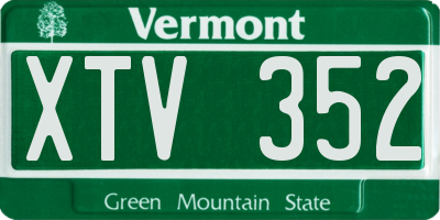 VT license plate XTV352