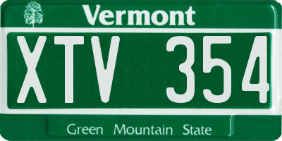 VT license plate XTV354