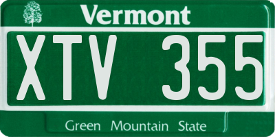 VT license plate XTV355