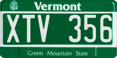 VT license plate XTV356